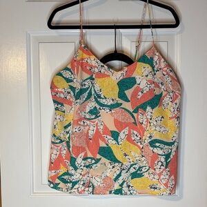 Nine West Multicolor Leaf Print Camisole